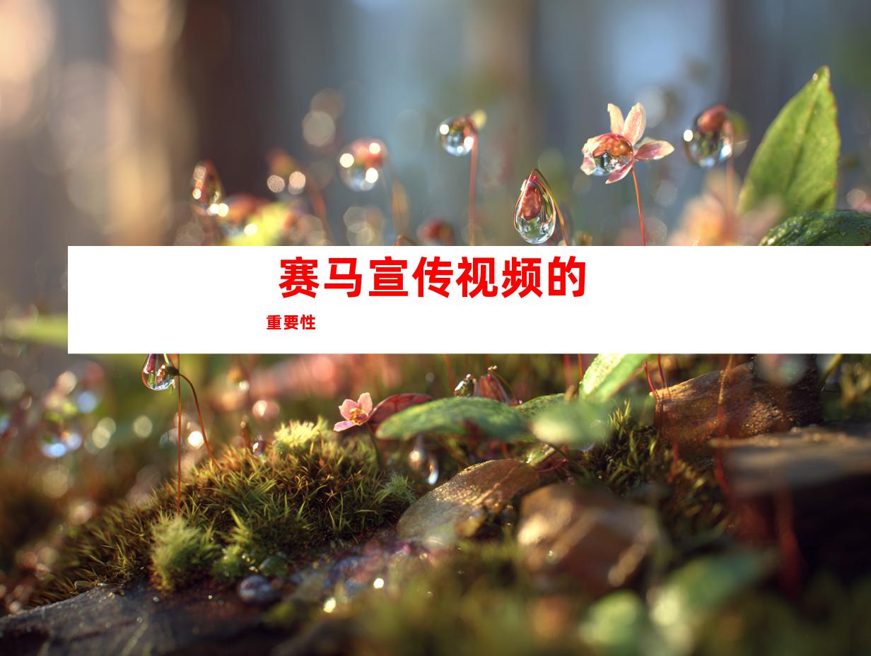  赛马宣传视频的重要性 