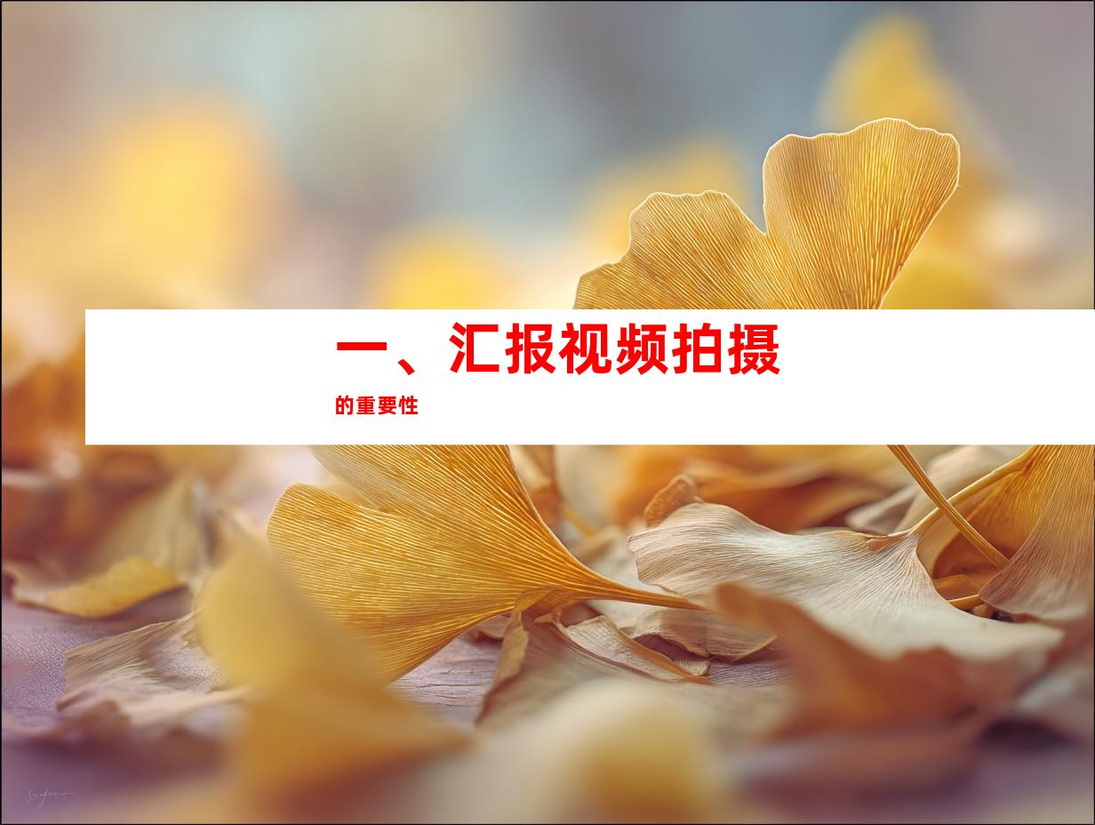 一、汇报视频拍摄的重要性