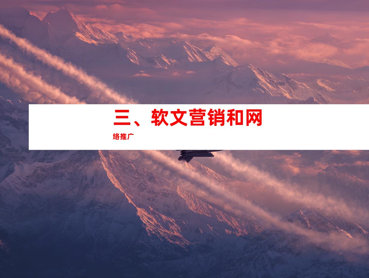 三、软文营销和网络推广