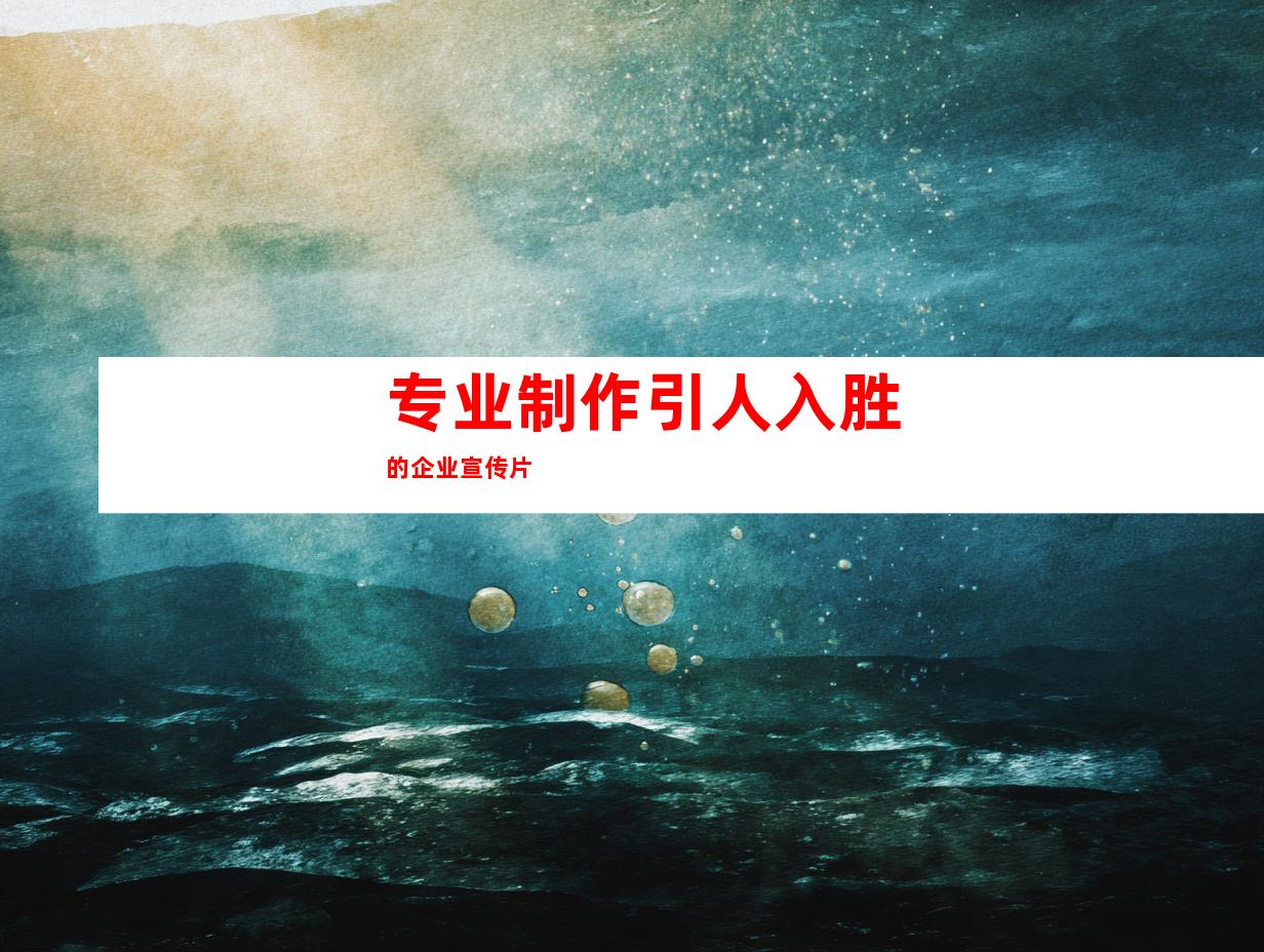 专业制作引人入胜的企业宣传片