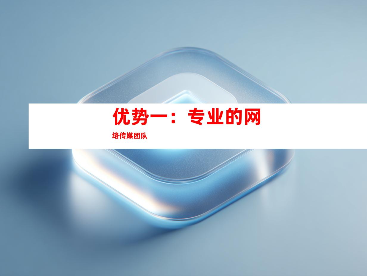 优势一：专业的网络传媒团队