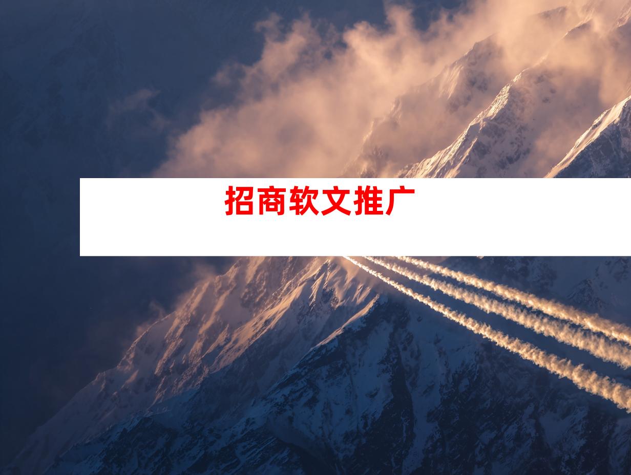 招商软文推广