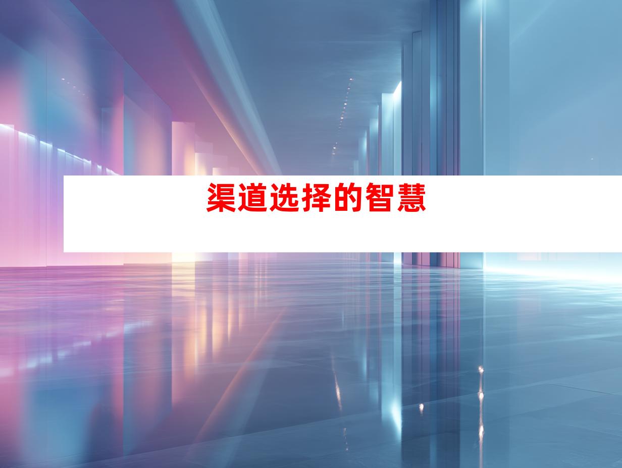 渠道选择的智慧