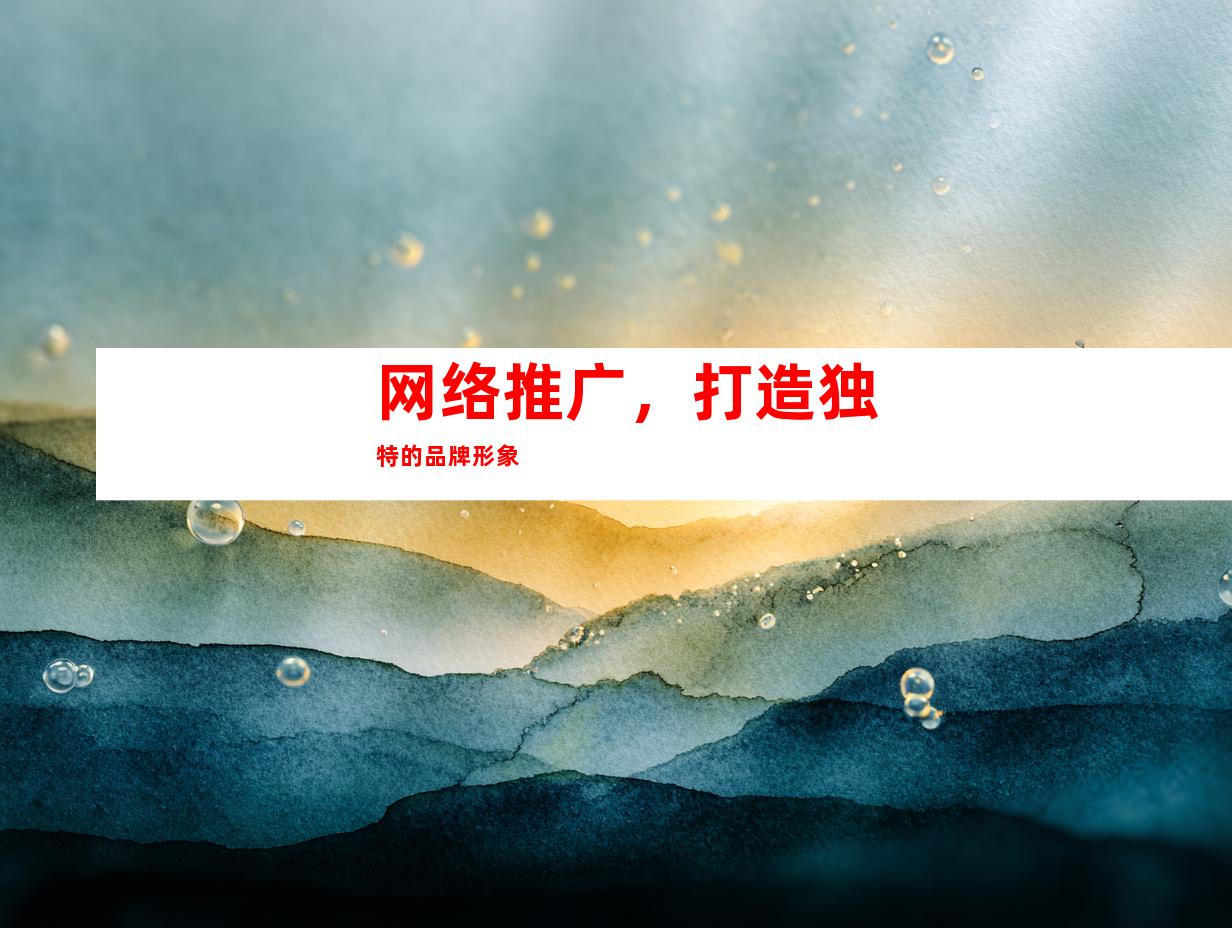 网络推广，打造独特的品牌形象