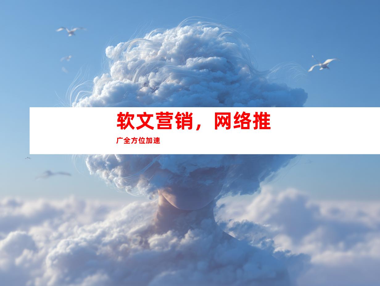 软文营销，网络推广全方位加速