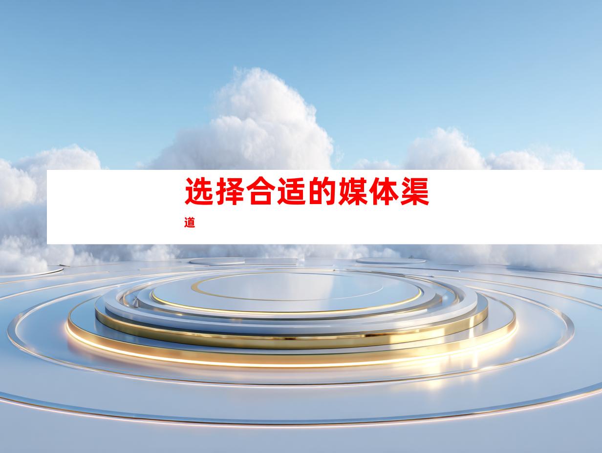 选择合适的媒体渠道