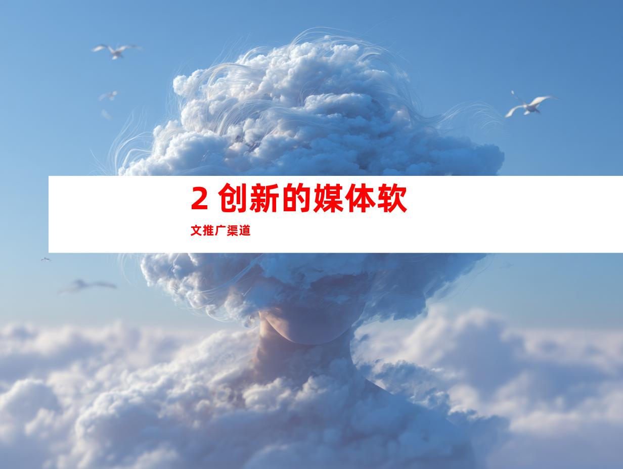 2. 创新的媒体软文推广渠道