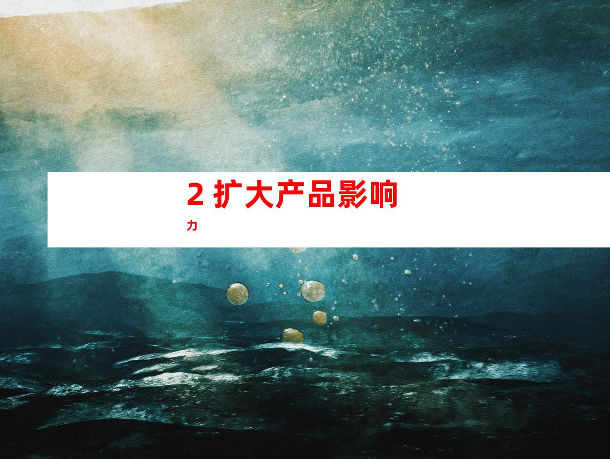 2. 扩大产品影响力