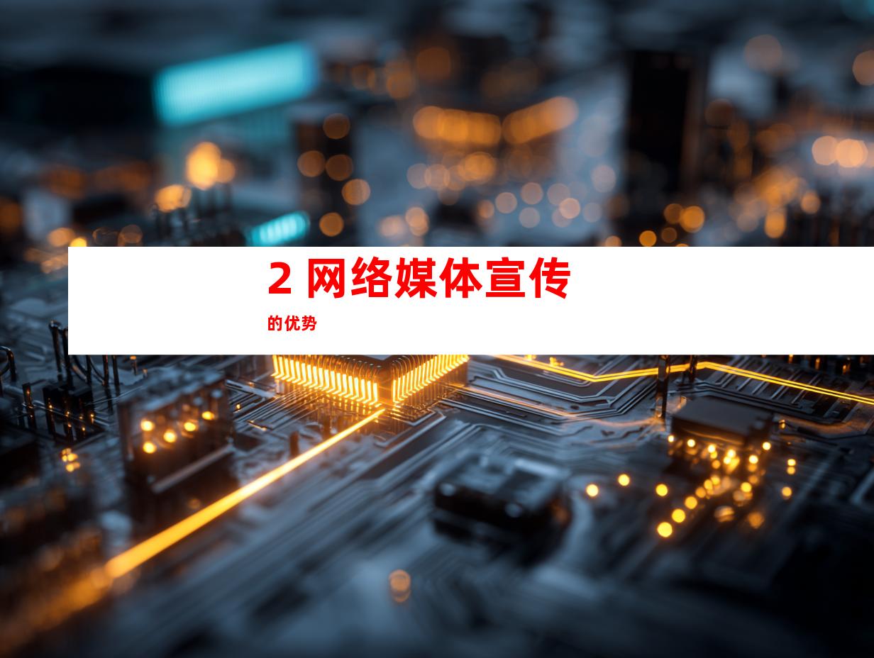 2. 网络媒体宣传的优势