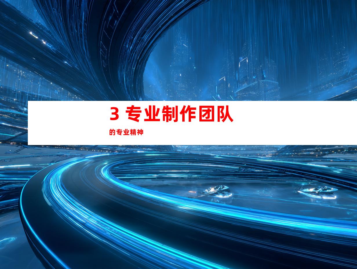 3. 专业制作团队的专业精神