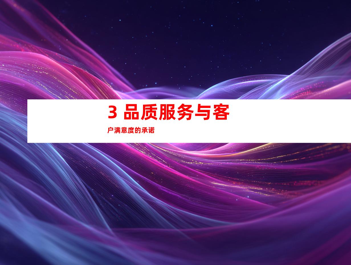 3. 品质服务与客户满意度的承诺