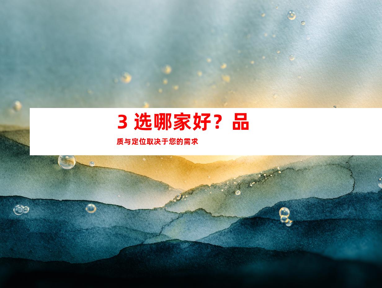 3. 选哪家好？品质与定位取决于您的需求